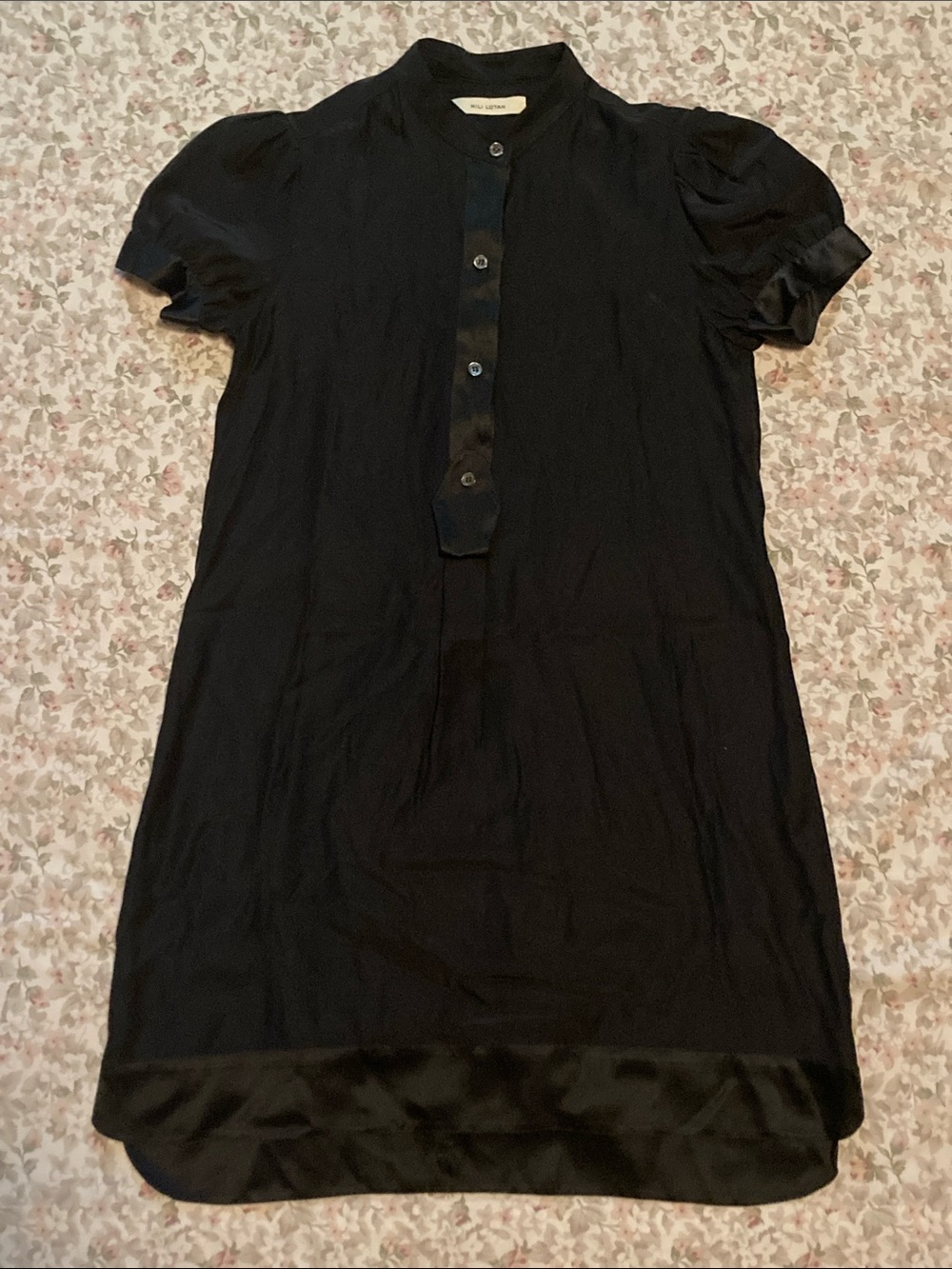 Nili Lotan Black Silk Button Up Dress